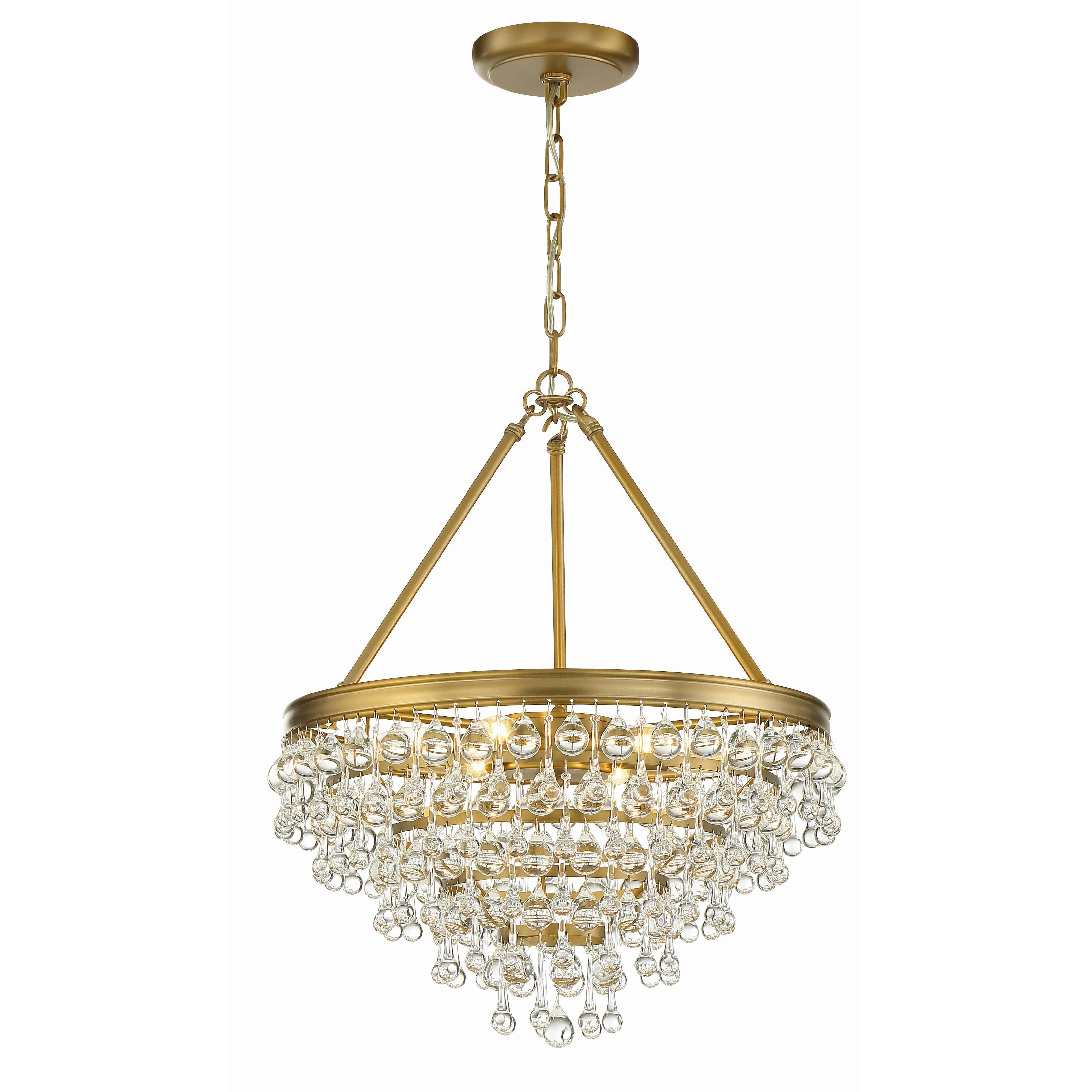 Crystorama Calypso 136-VG – 20 Inch – 6 Light – Chandelier – Vibrant Gold – Damp Rated