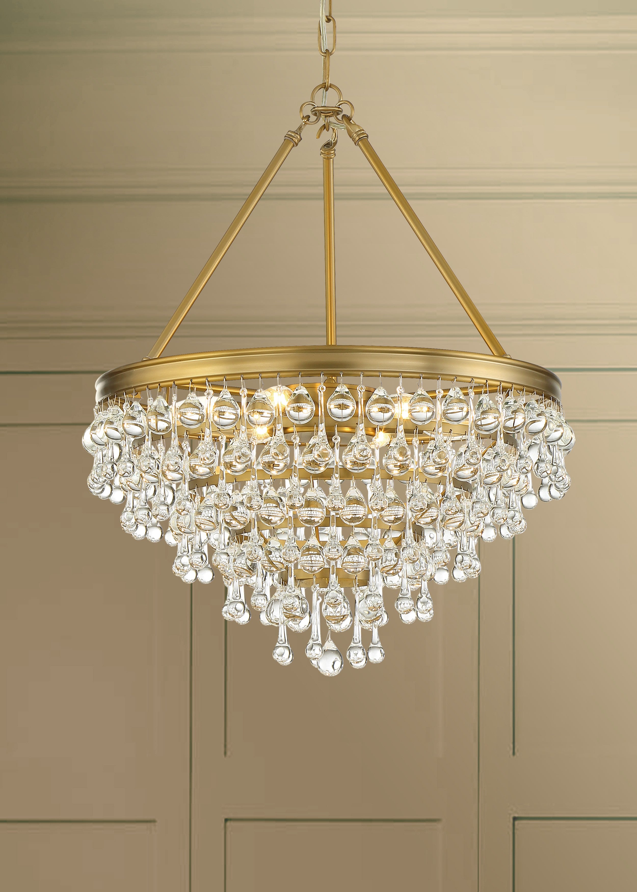 Crystorama Calypso 136-VG – 20 Inch – 6 Light – Chandelier – Vibrant Gold – Damp Rated