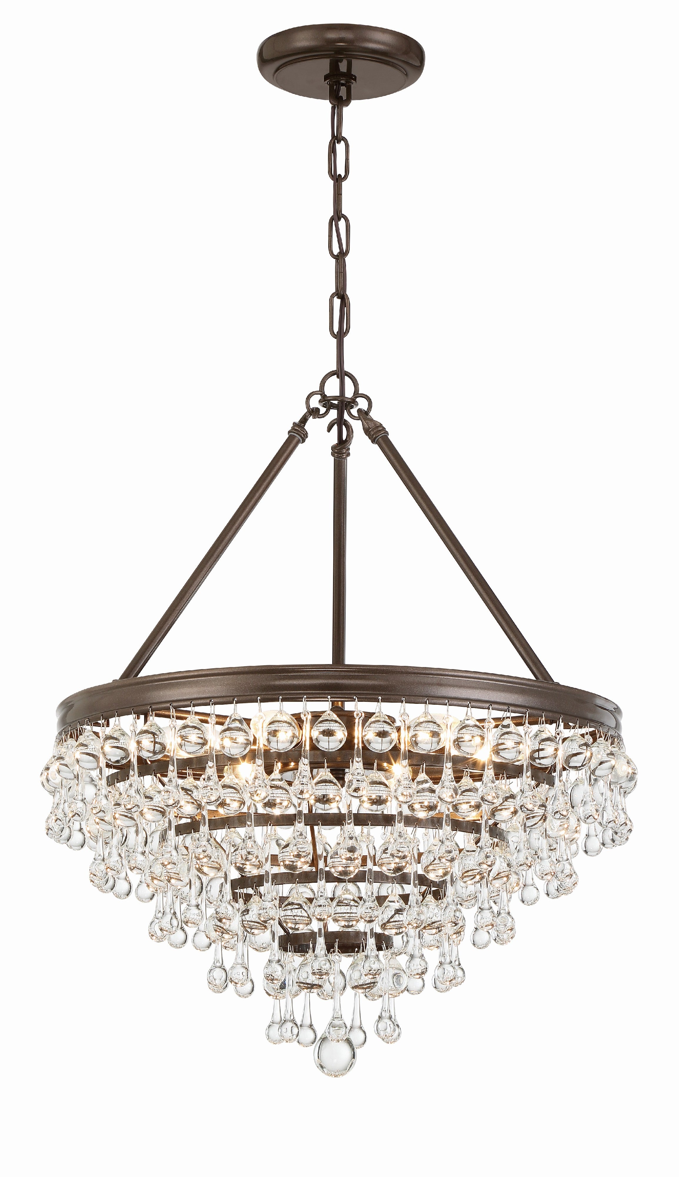 Crystorama Calypso 136-VZ – 20 Inch – 6 Light – Chandelier – Vibrant Bronze – Damp Rated