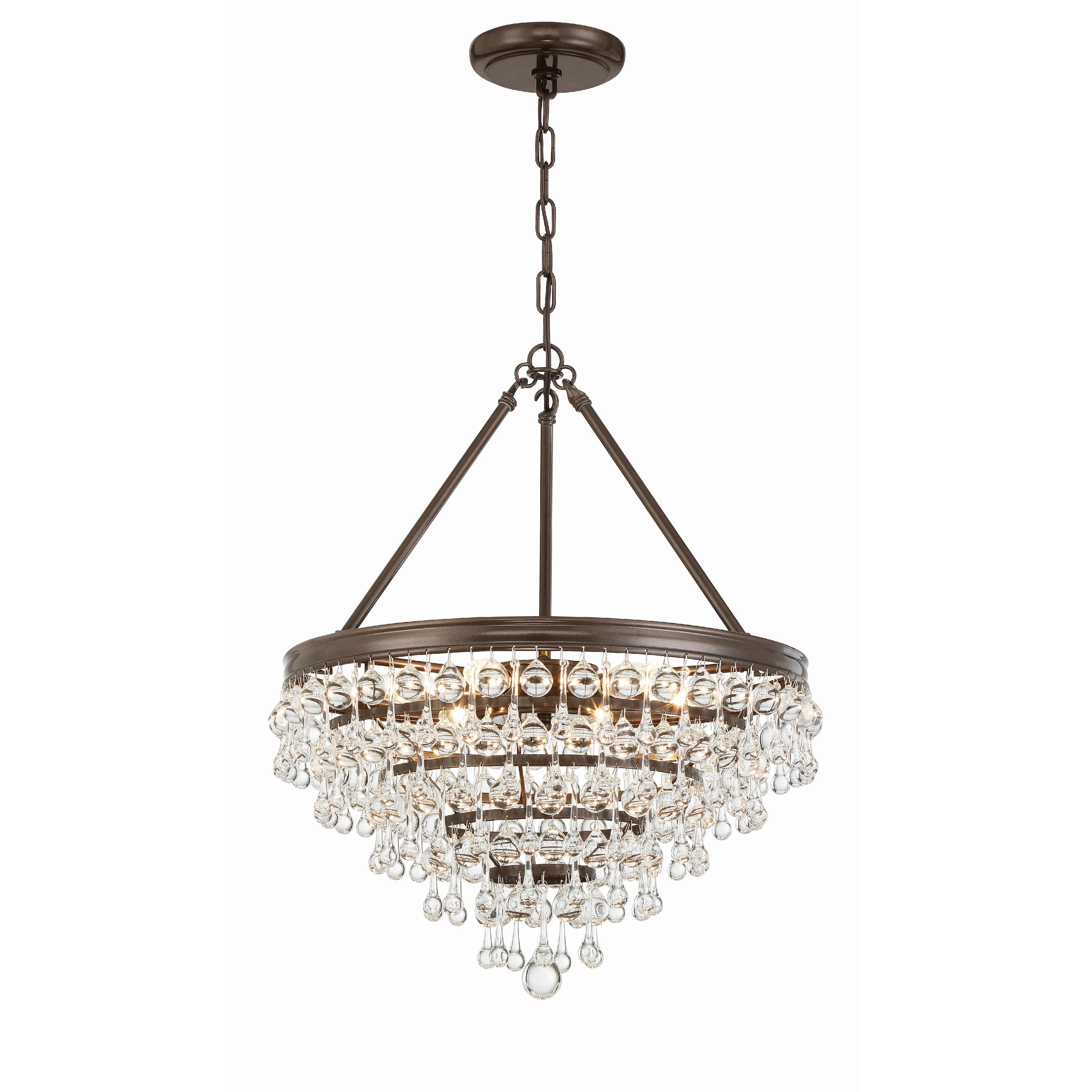 Crystorama Calypso 136-VZ – 20 Inch – 6 Light – Chandelier – Vibrant Bronze – Damp Rated