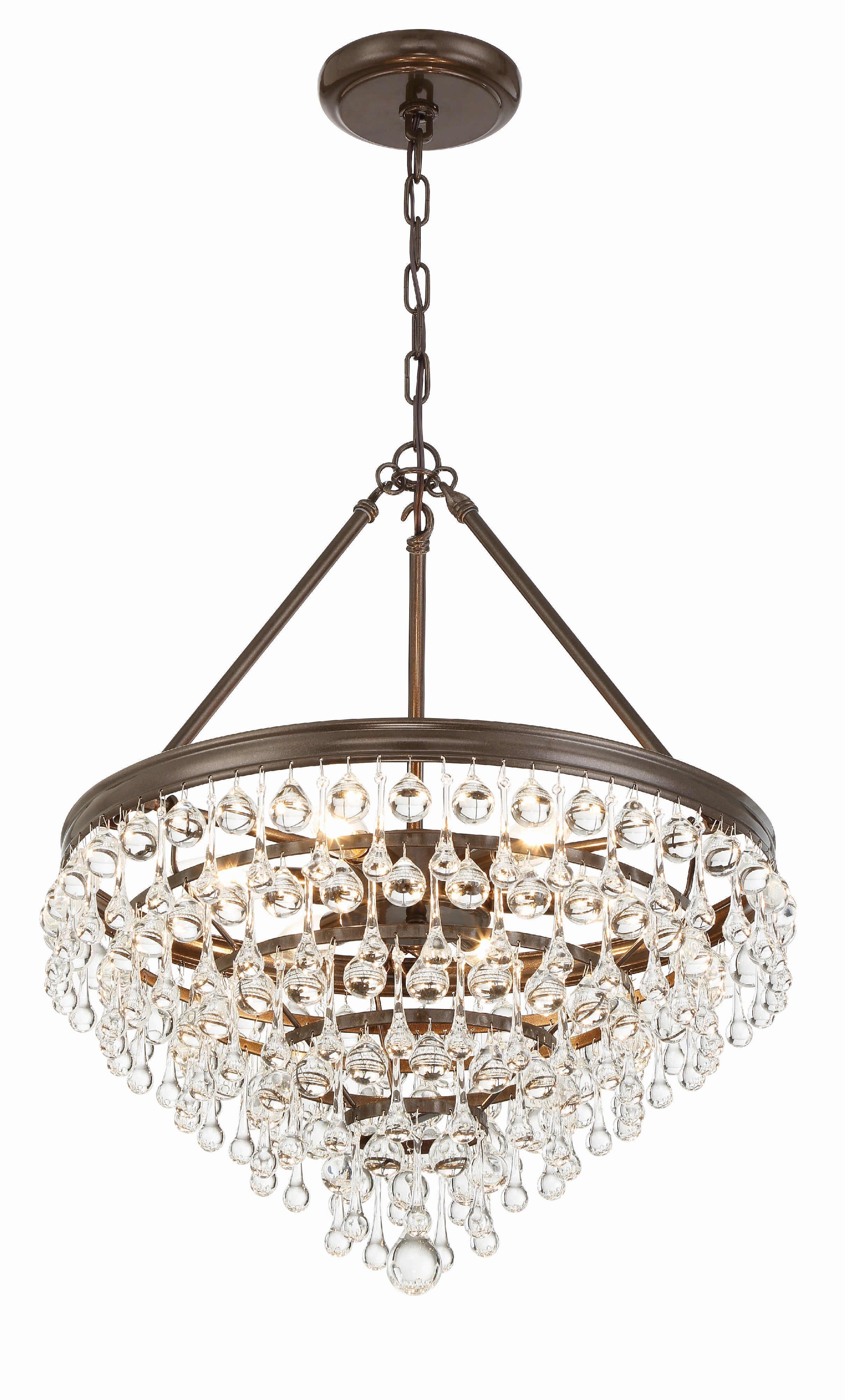 Crystorama Calypso 136-VZ – 20 Inch – 6 Light – Chandelier – Vibrant Bronze – Damp Rated