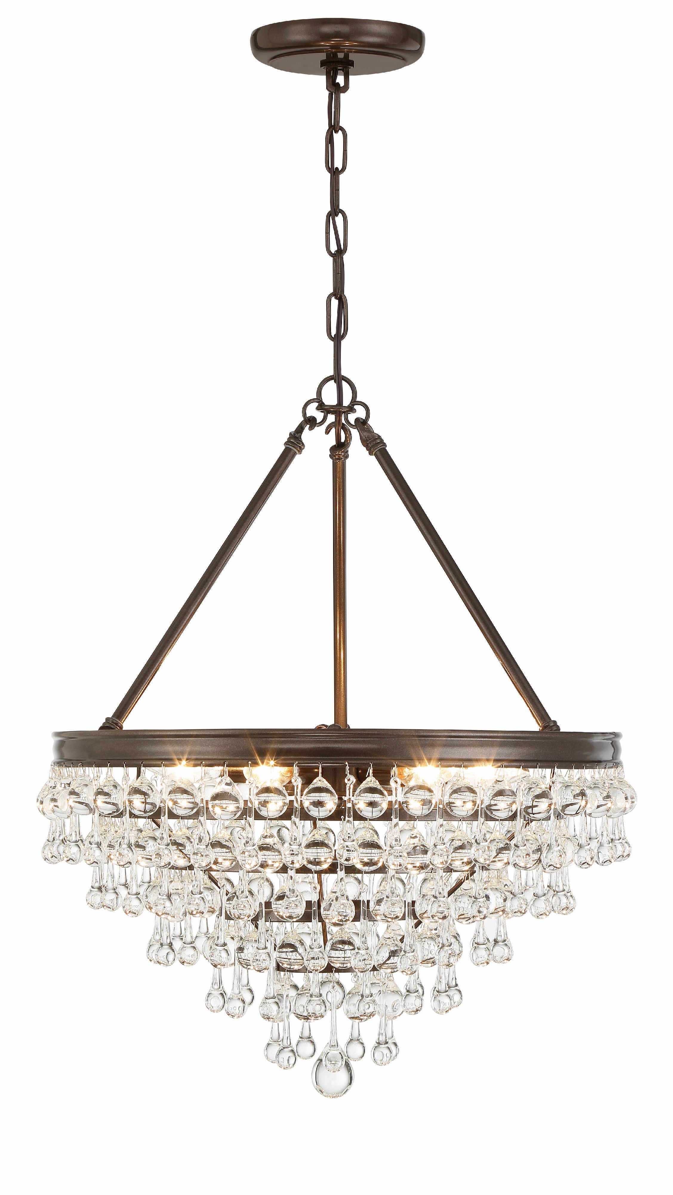 Crystorama Calypso 136-VZ – 20 Inch – 6 Light – Chandelier – Vibrant Bronze – Damp Rated