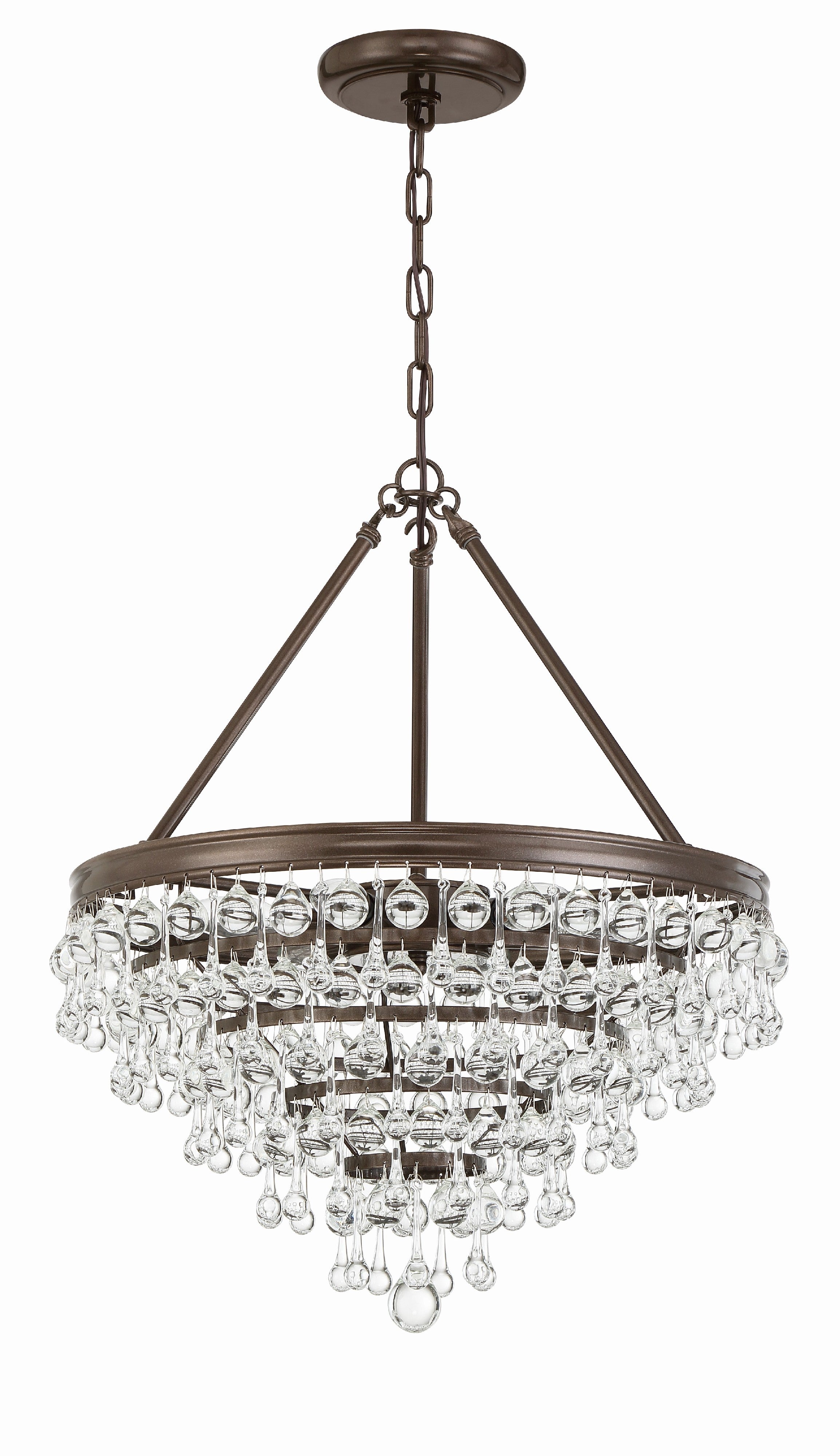 Crystorama Calypso 136-VZ – 20 Inch – 6 Light – Chandelier – Vibrant Bronze – Damp Rated