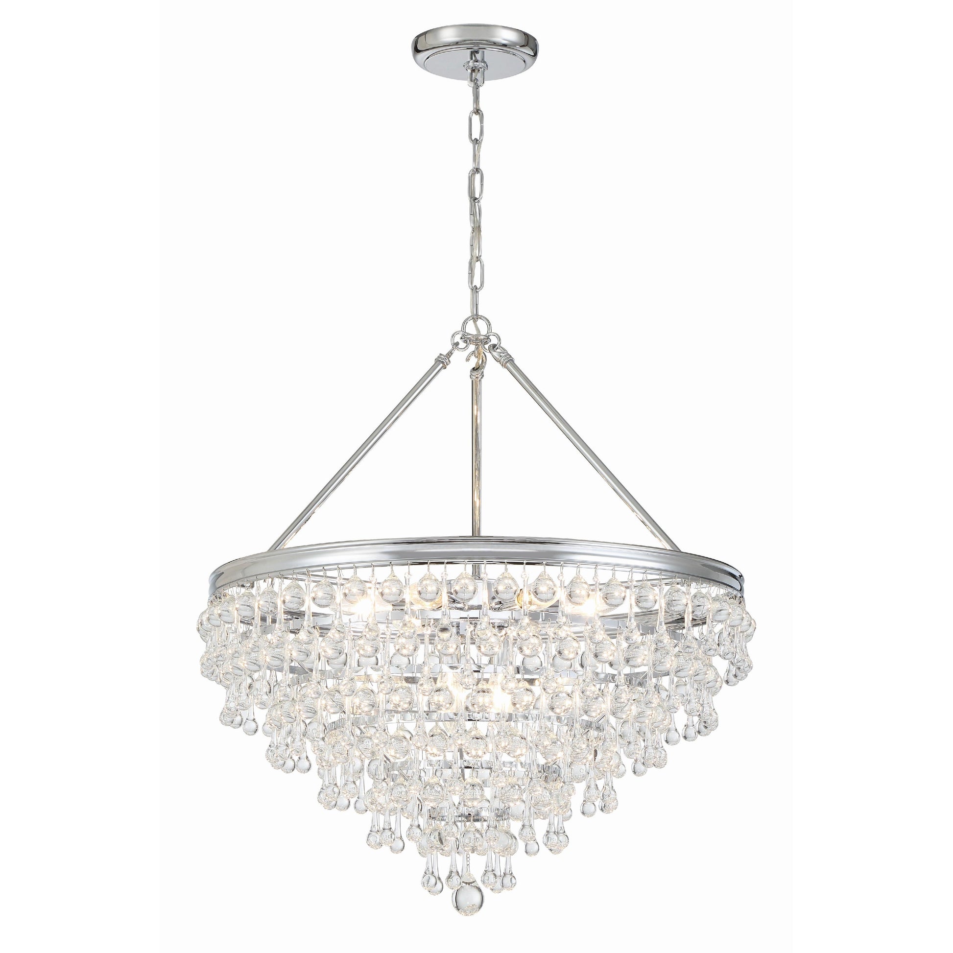 Crystorama Calypso 137-CH – 25 Inch – 8 Light – Chandelier – Polished Chrome – Damp Rated