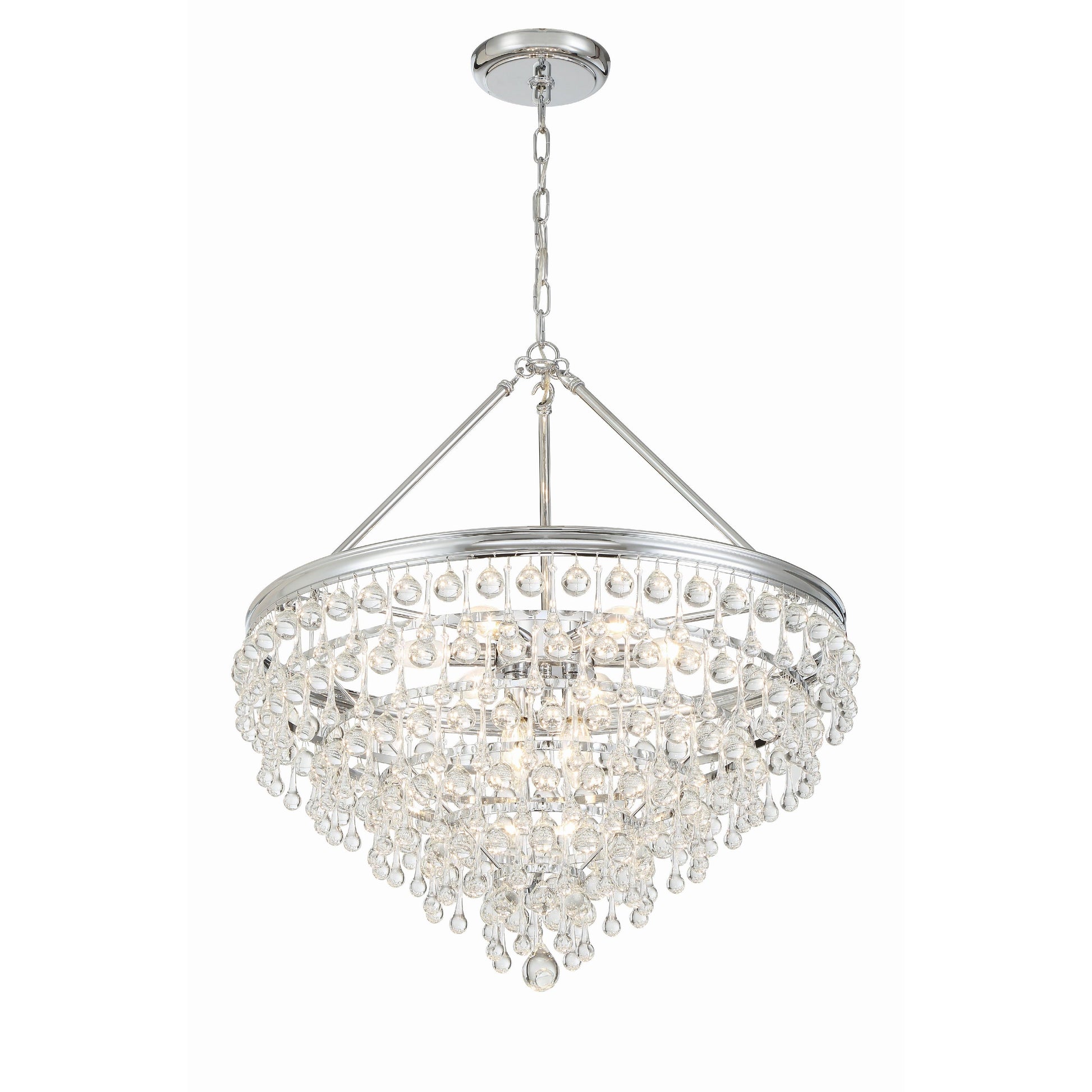 Crystorama Calypso 137-CH – 25 Inch – 8 Light – Chandelier – Polished Chrome – Damp Rated