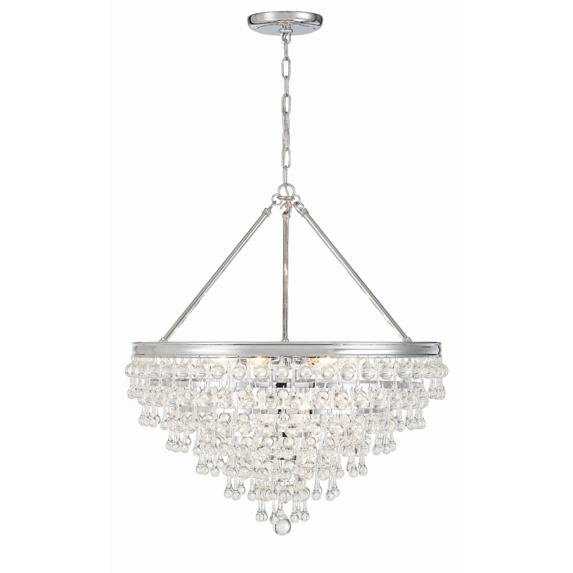 Crystorama Calypso 137-CH – 25 Inch – 8 Light – Chandelier – Polished Chrome – Damp Rated