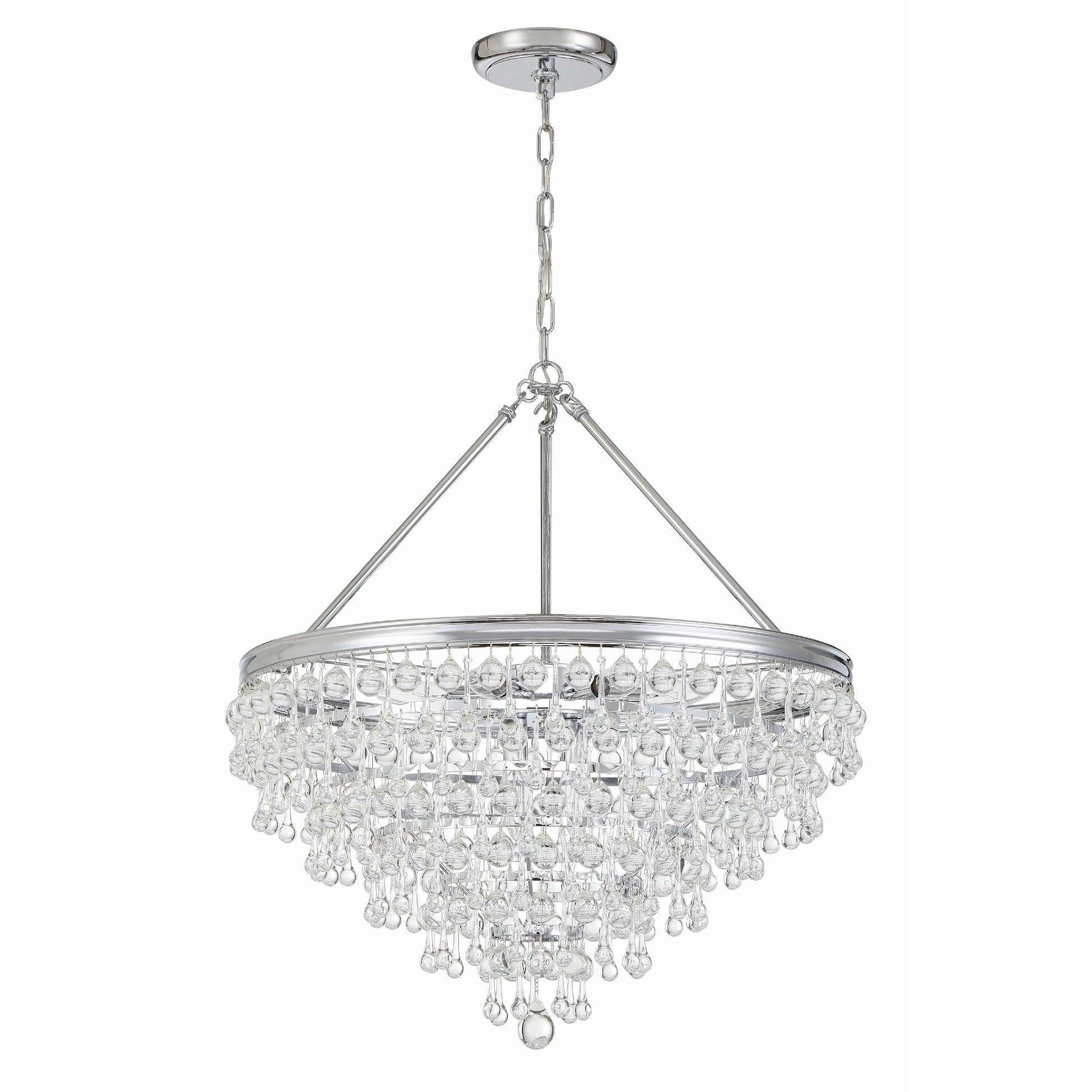 Crystorama Calypso 137-CH – 25 Inch – 8 Light – Chandelier – Polished Chrome – Damp Rated