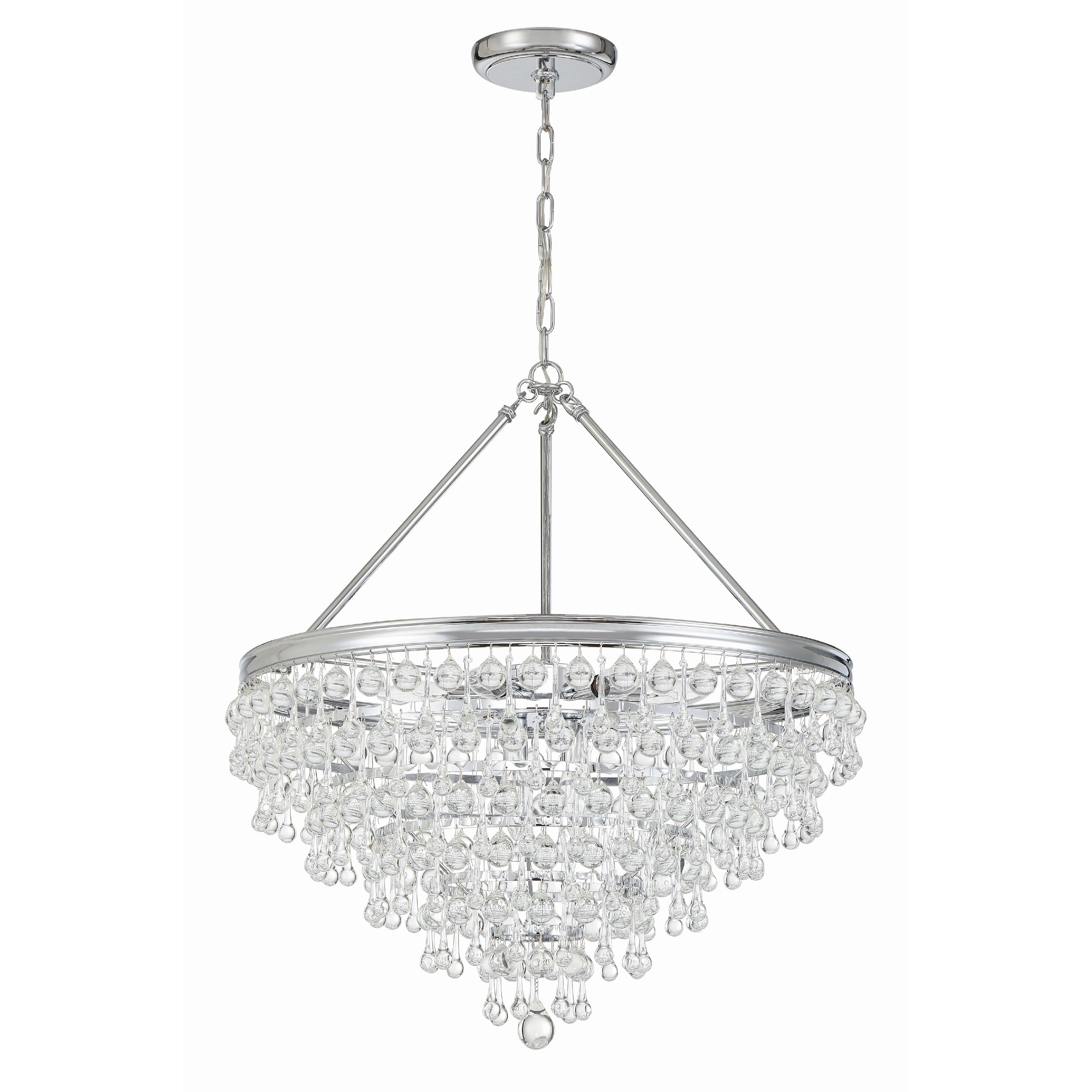 Crystorama Calypso 137-CH – 25 Inch – 8 Light – Chandelier – Polished Chrome – Damp Rated