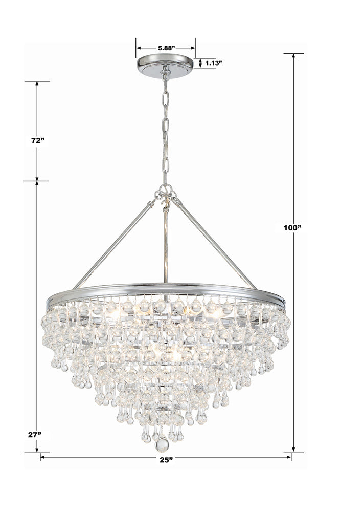 Crystorama CALYPSO 137-CH Chandelier Modern - Polished Chrome