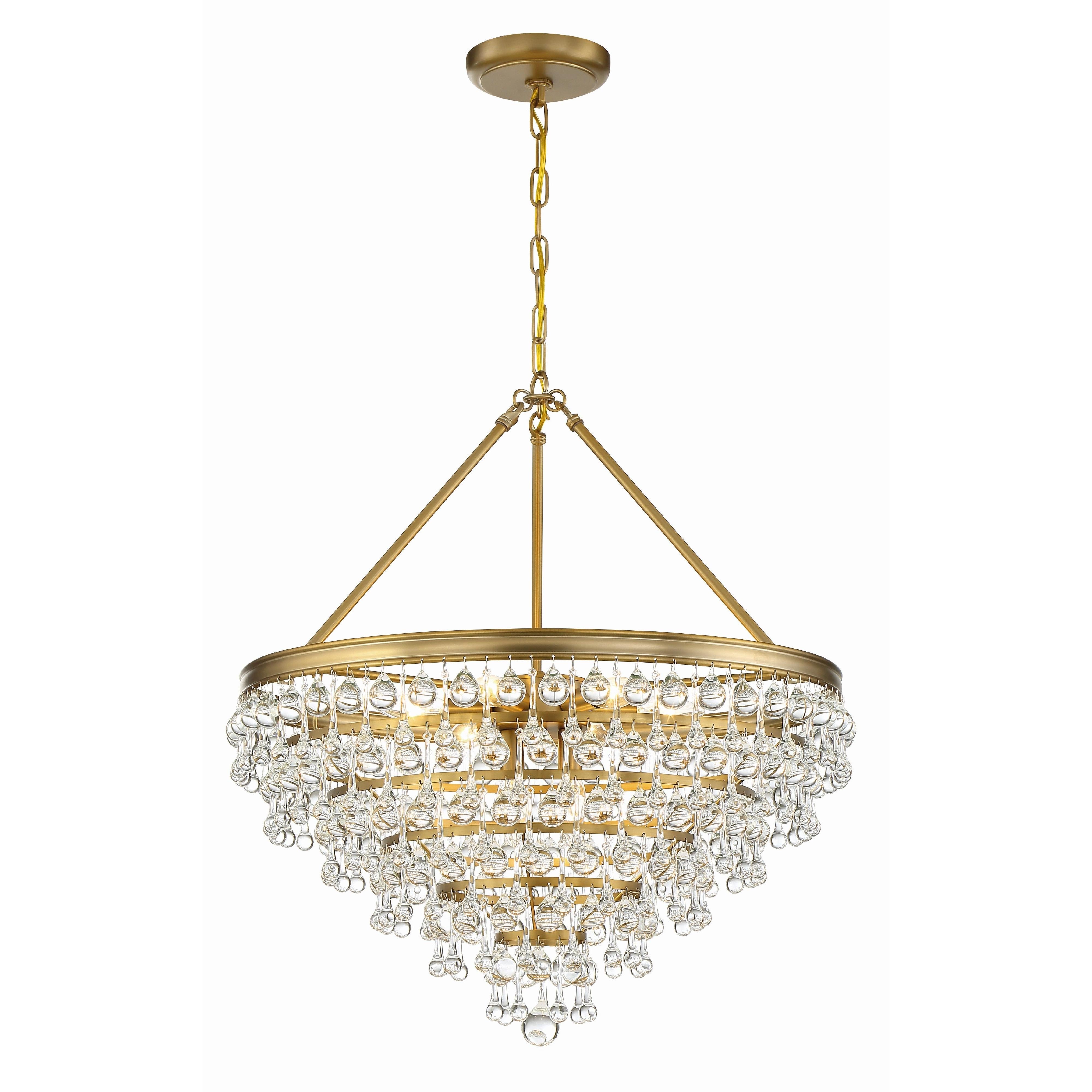 Crystorama Calypso 137-VG – 25 Inch – 8 Light – Chandelier – Vibrant Gold – Damp Rated