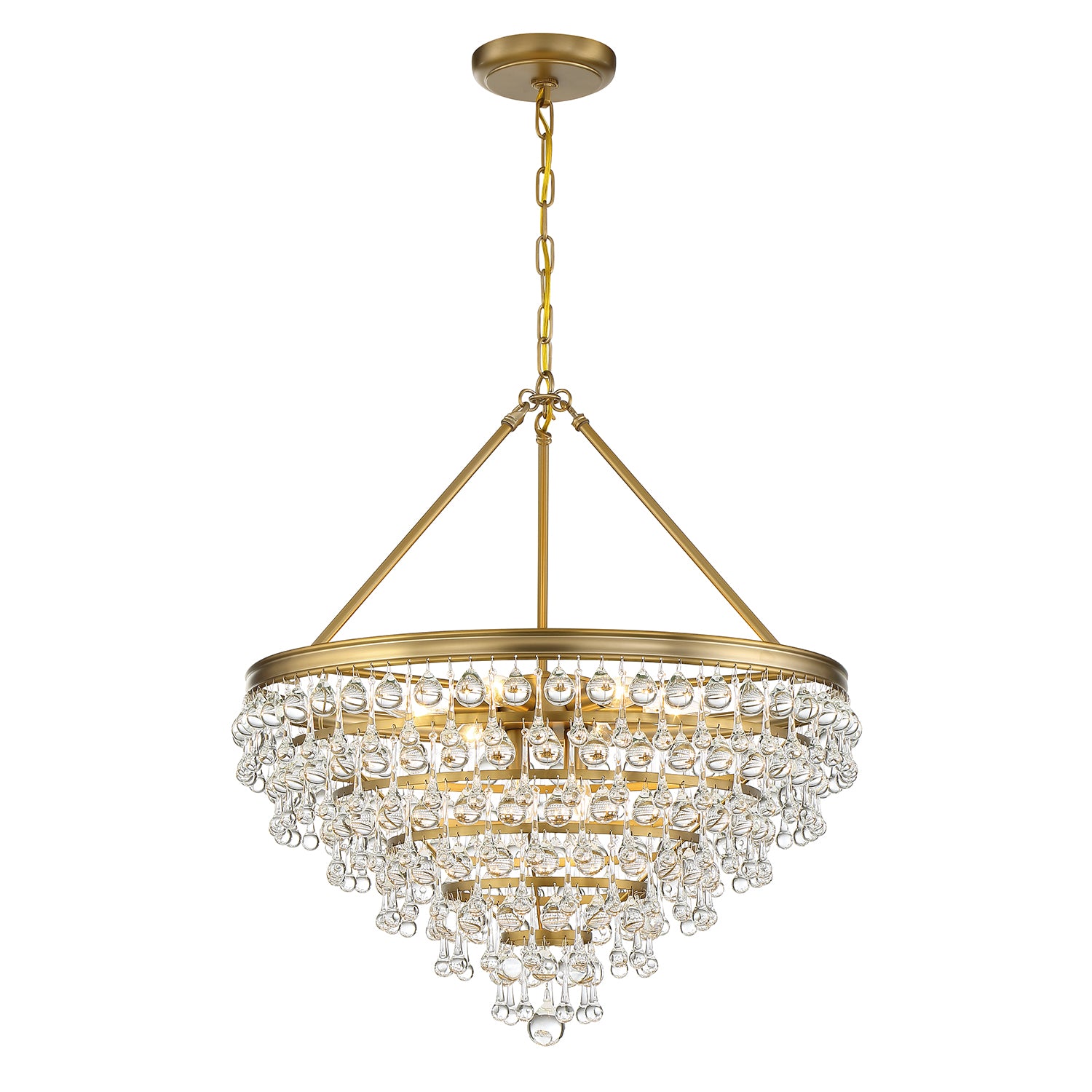 Crystorama Calypso 137-VG – 25 Inch – 8 Light – Chandelier – Vibrant Gold – Damp Rated
