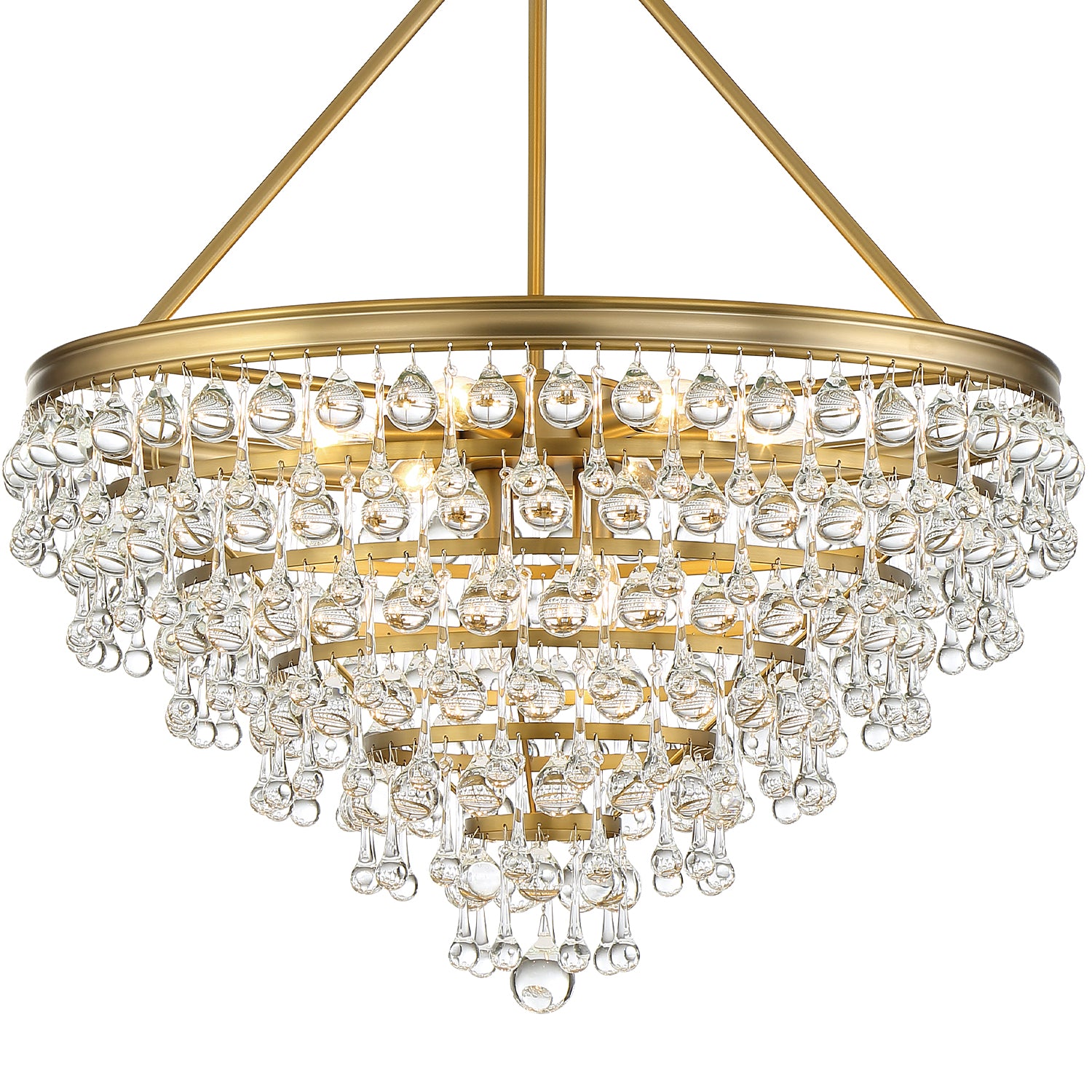 Crystorama Calypso 137-VG – 25 Inch – 8 Light – Chandelier – Vibrant Gold – Damp Rated
