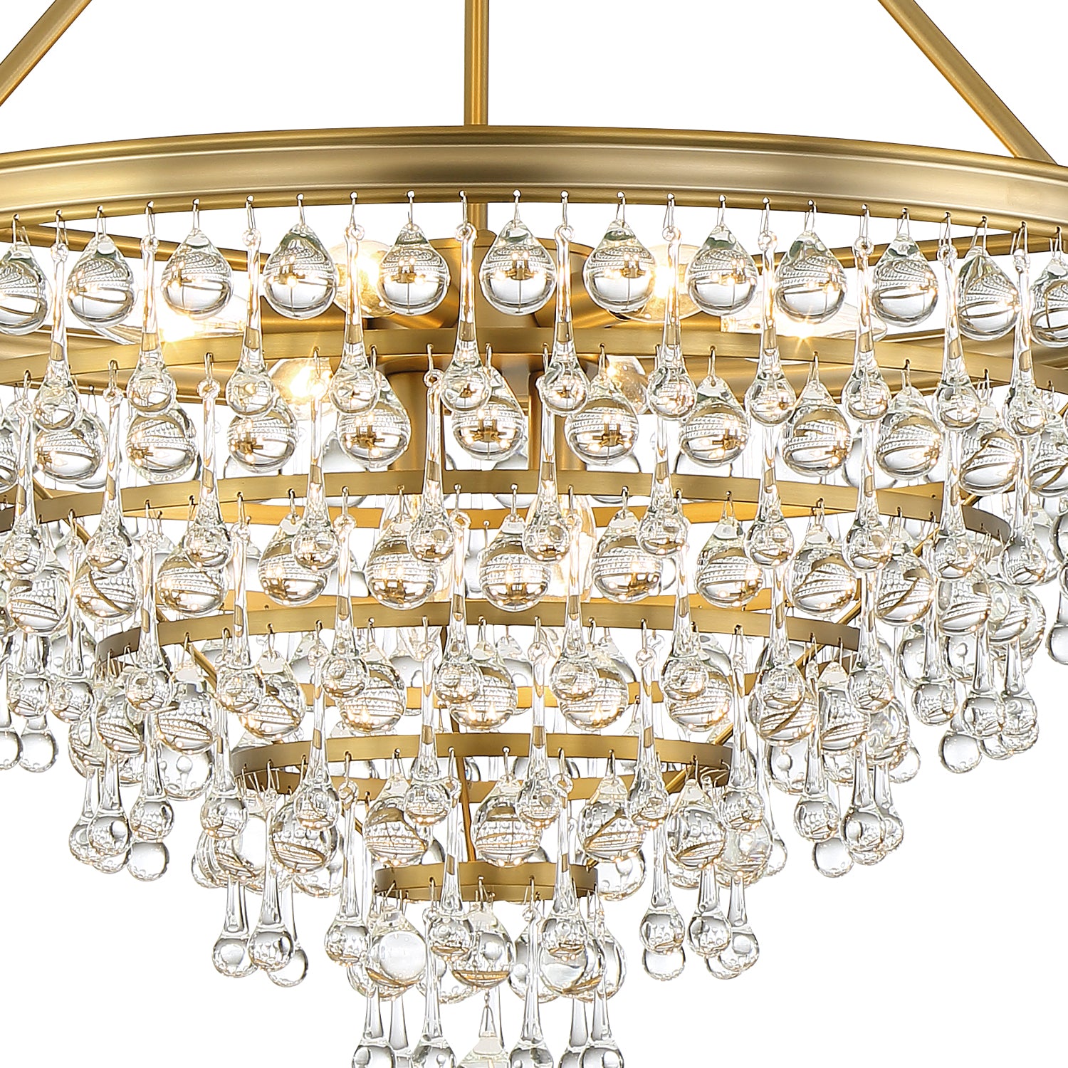 Crystorama Calypso 137-VG – 25 Inch – 8 Light – Chandelier – Vibrant Gold – Damp Rated