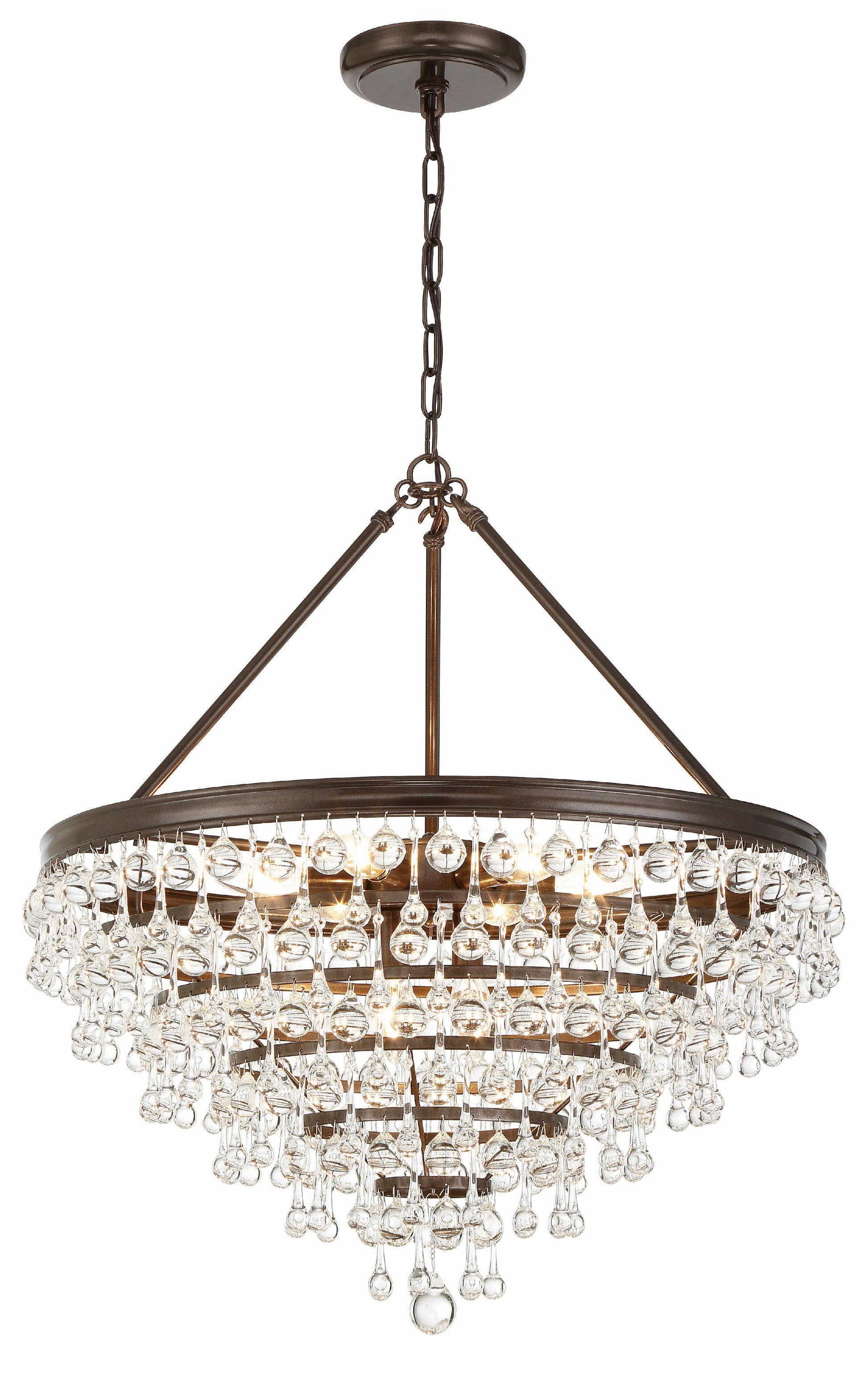 Crystorama Calypso 137-VZ – 25 Inch – 8 Light – Chandelier – Vibrant Bronze – Damp Rated