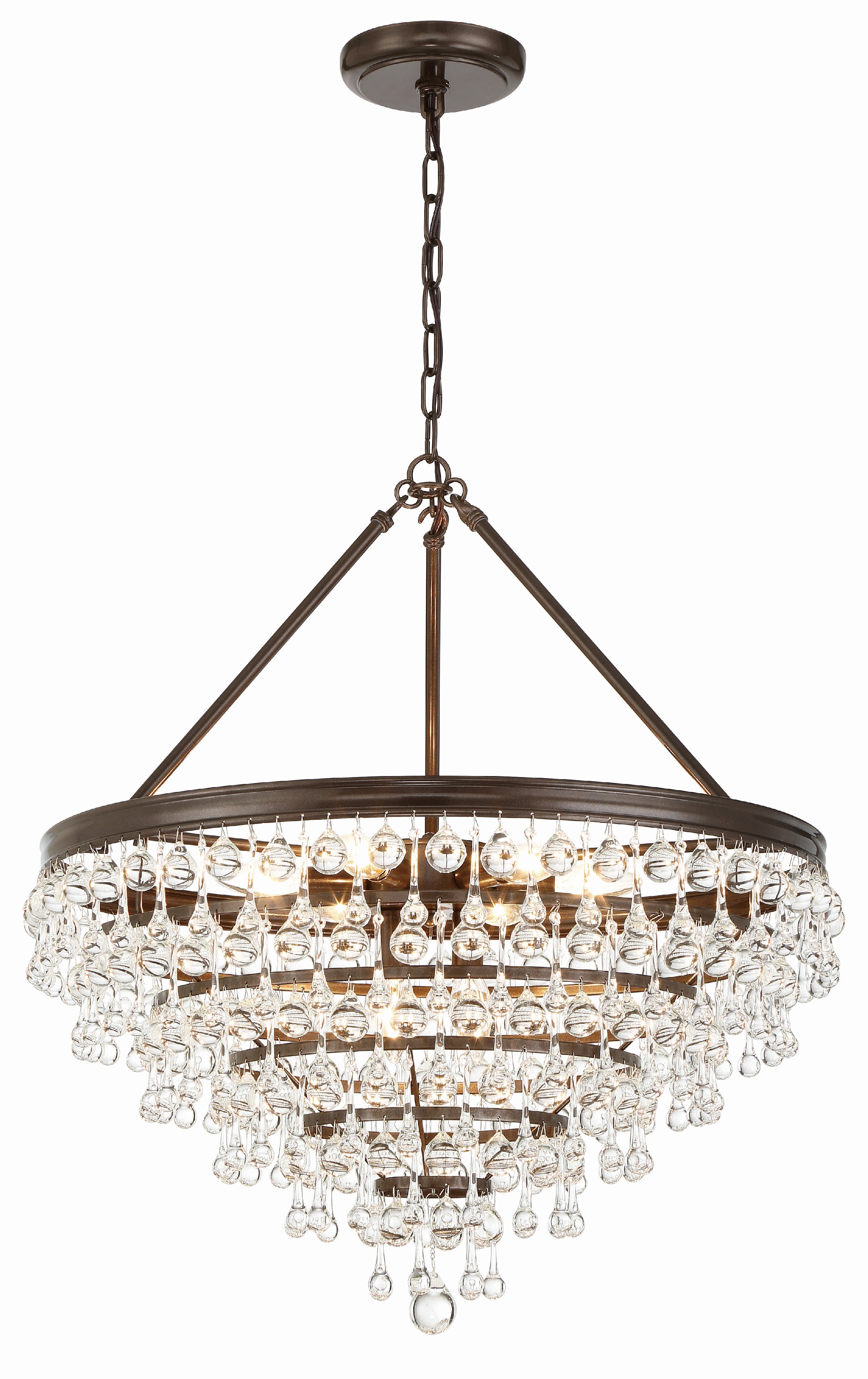 Crystorama Calypso 137-VZ – 25 Inch – 8 Light – Chandelier – Vibrant Bronze – Damp Rated