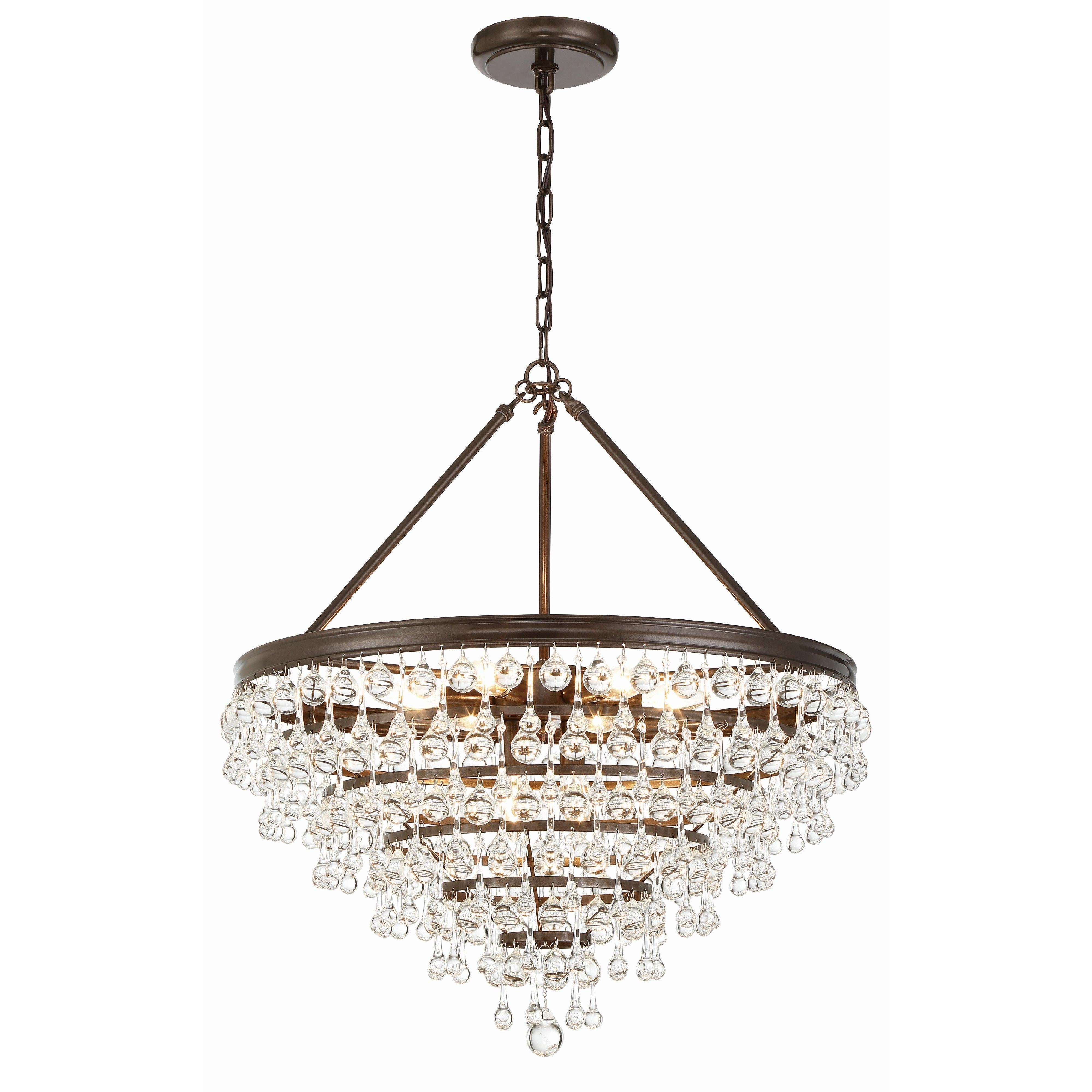Crystorama Calypso 137-VZ – 25 Inch – 8 Light – Chandelier – Vibrant Bronze – Damp Rated
