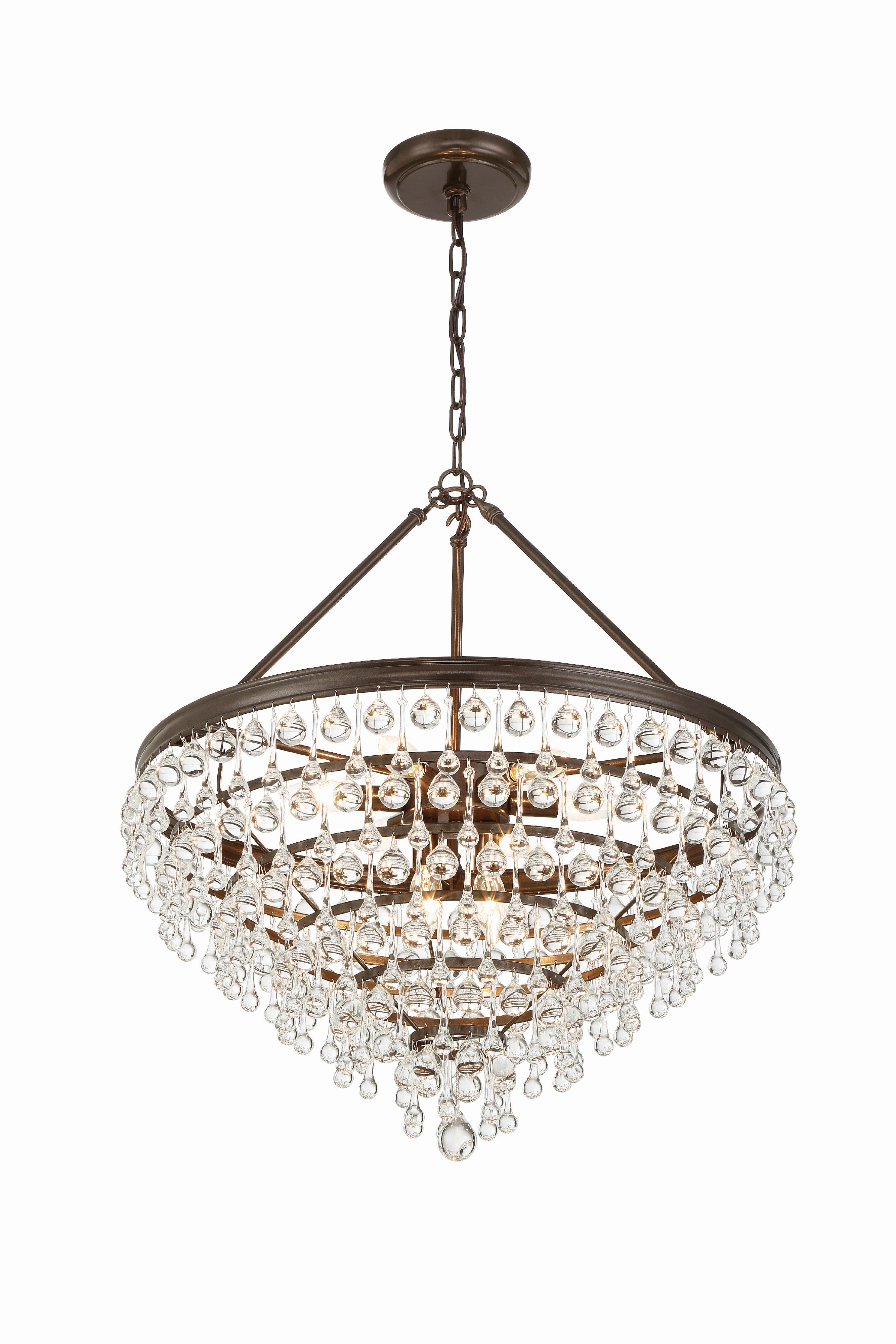 Crystorama Calypso 137-VZ – 25 Inch – 8 Light – Chandelier – Vibrant Bronze – Damp Rated