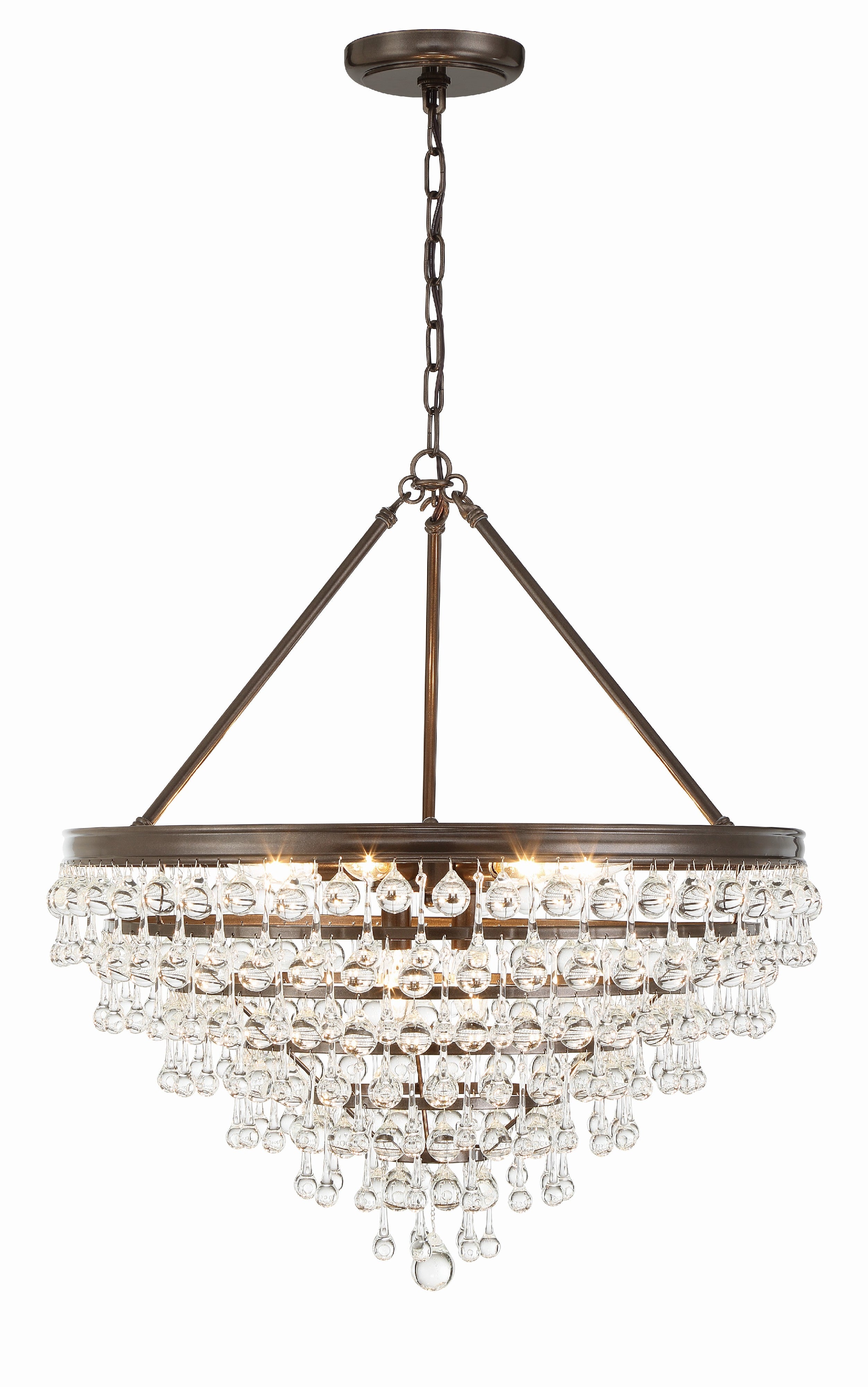 Crystorama Calypso 137-VZ – 25 Inch – 8 Light – Chandelier – Vibrant Bronze – Damp Rated