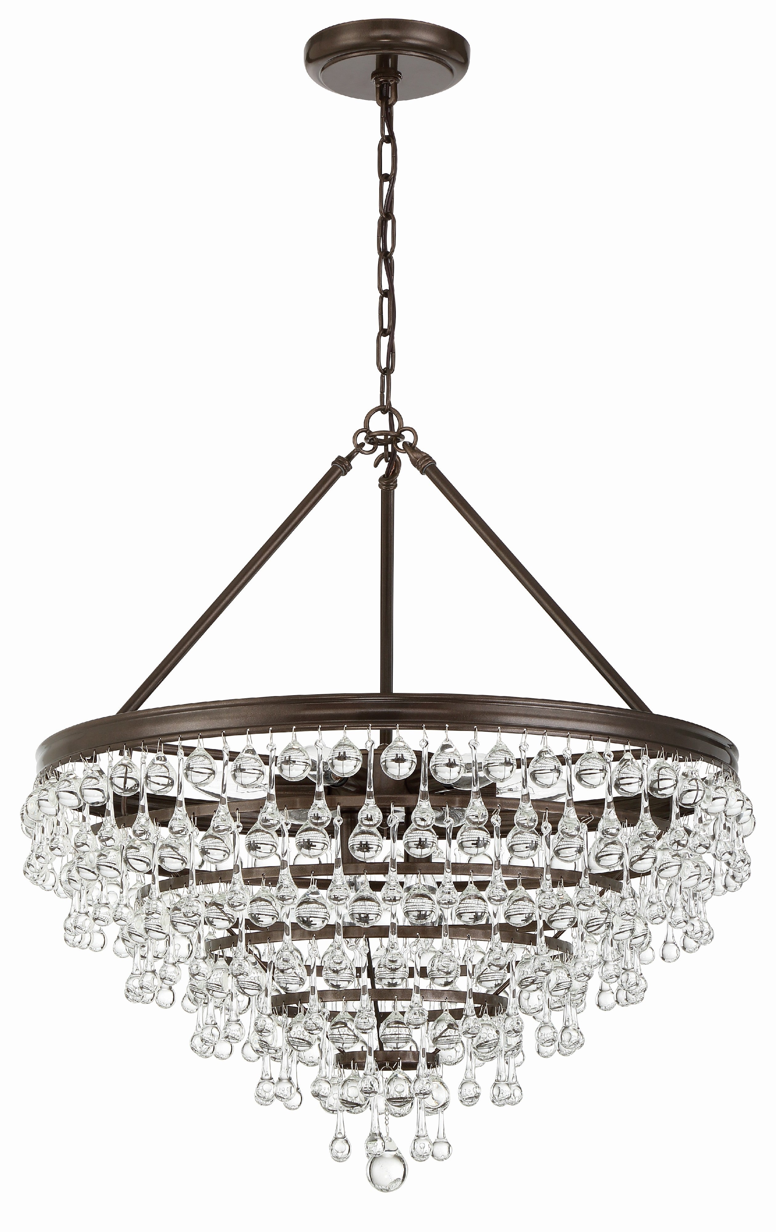 Crystorama Calypso 137-VZ – 25 Inch – 8 Light – Chandelier – Vibrant Bronze – Damp Rated