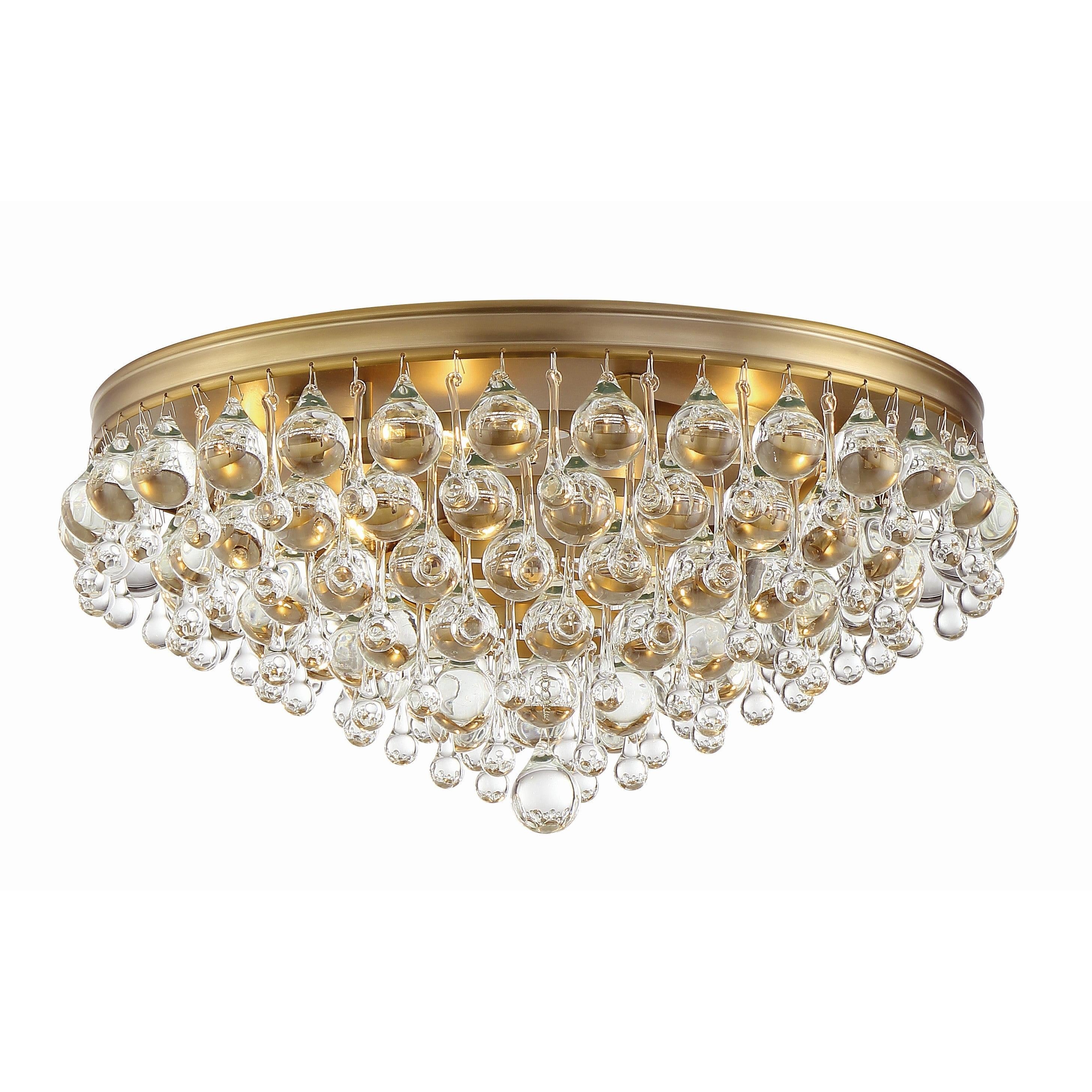 Crystorama Calypso 138-VG – 20 Inch – 6 Light – Semi Flush Mount Light – Vibrant Gold – Damp Rated