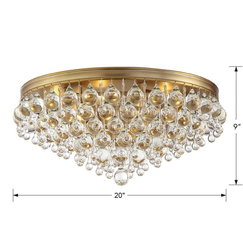 Crystorama CALYPSO 138-VG Flush Mount Modern - Vibrant Gold