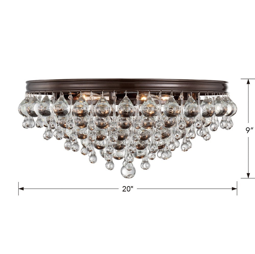 Crystorama CALYPSO 138-VZ Flush Mount Modern - Vibrant Bronze