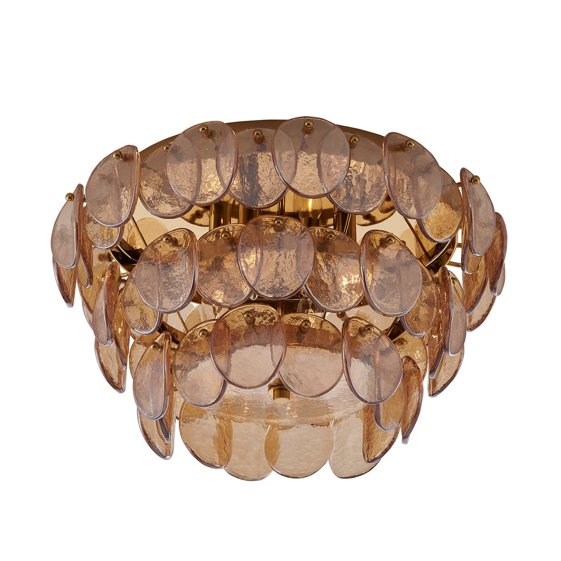 Uroko 19.75-in 4 Light (40-watt) Polished Winter Brass Flush Mount
