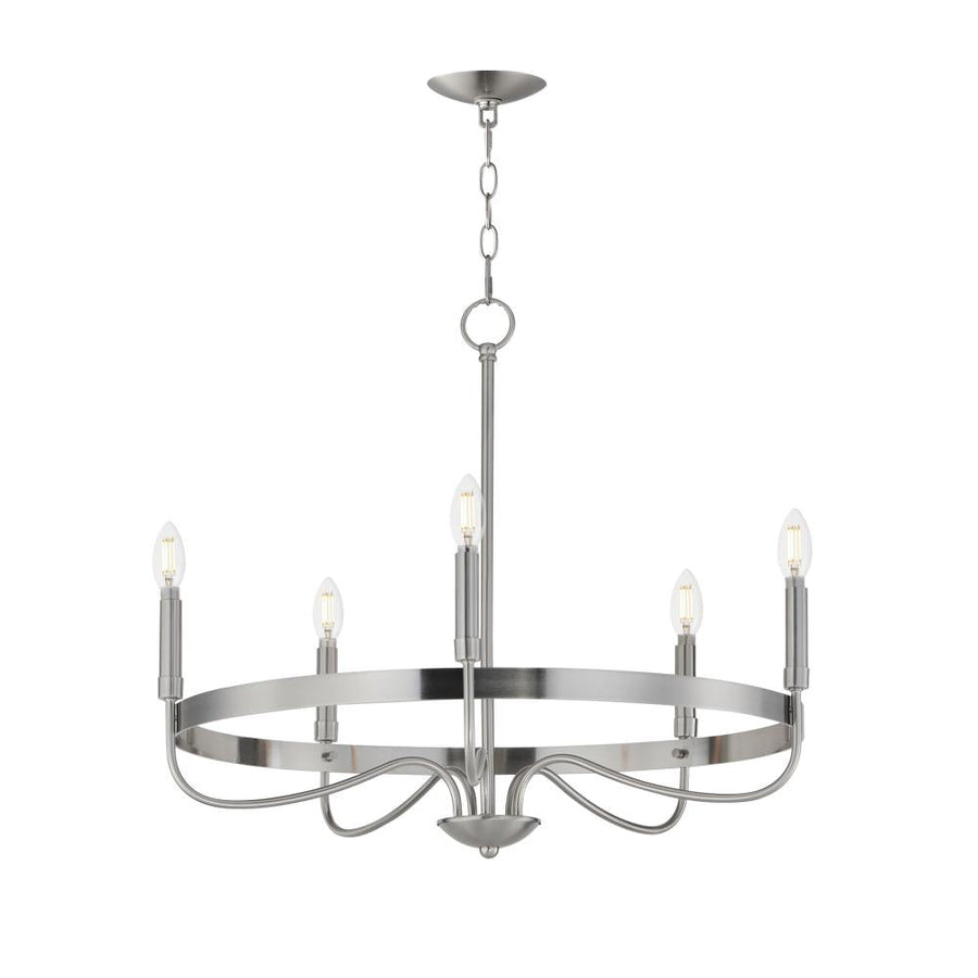 Frankie 26 Inch Semi Flush Mount Light – Satin Nickel