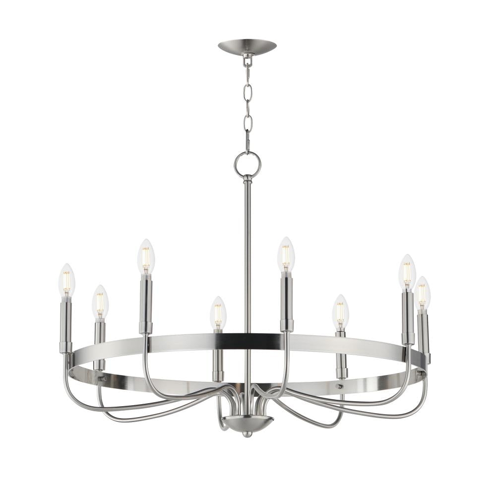 Frankie 29 Inch Semi Flush Mount Light – Satin Nickel