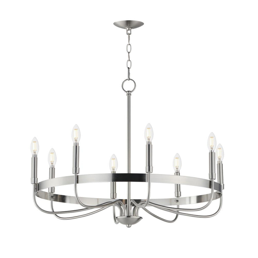 Frankie 29 Inch Semi Flush Mount Light – Satin Nickel