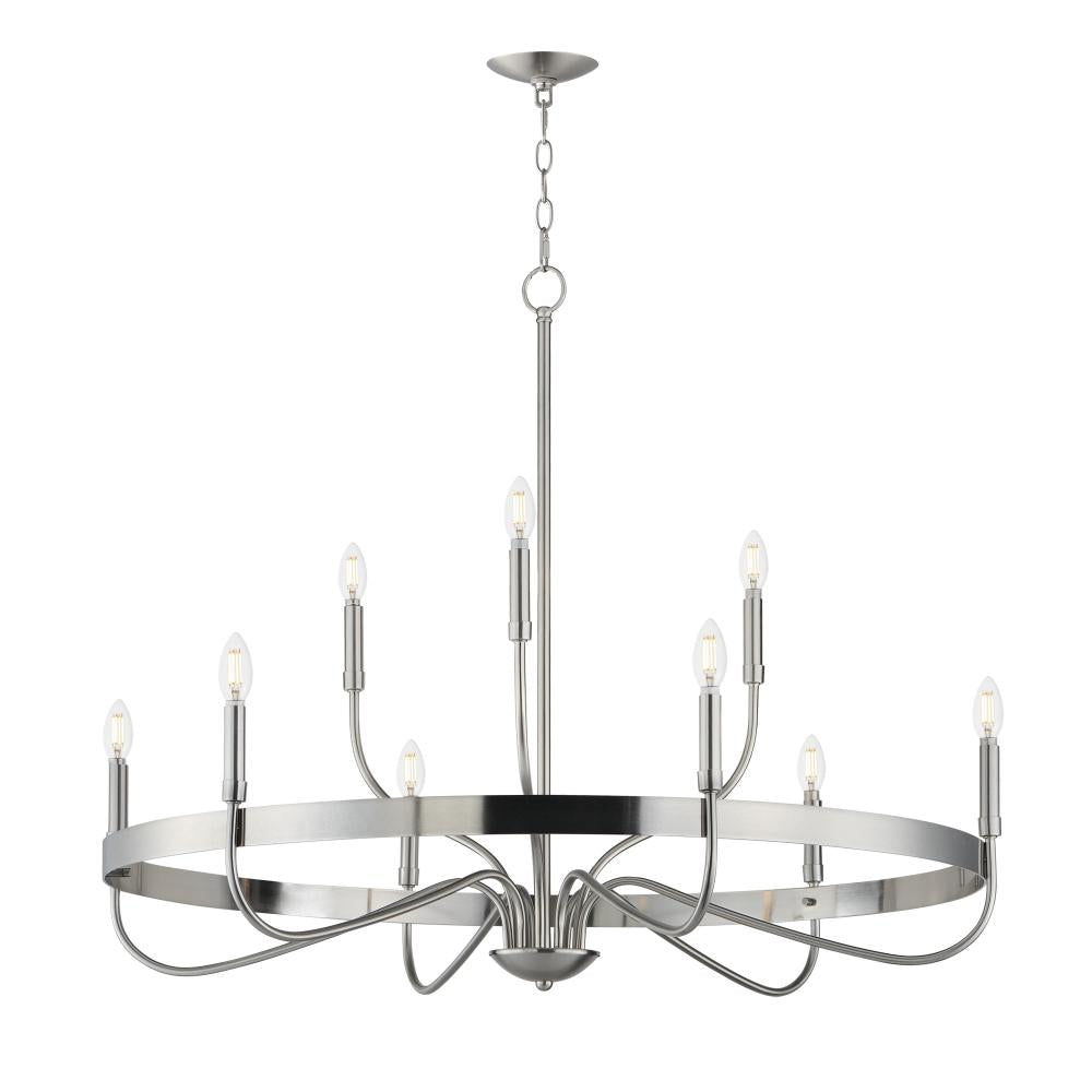 Frankie 39.75 Inch Semi Flush Mount Light – Satin Nickel