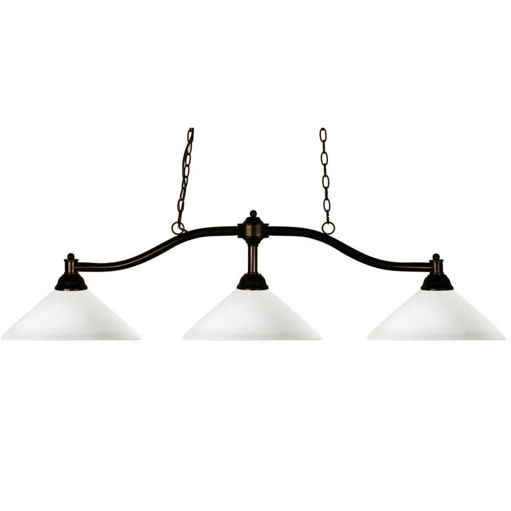 3 Light Billiard Table Light -Matte Opal