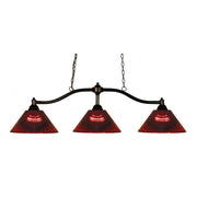 3 Light Billiard Table Light -Burgundy