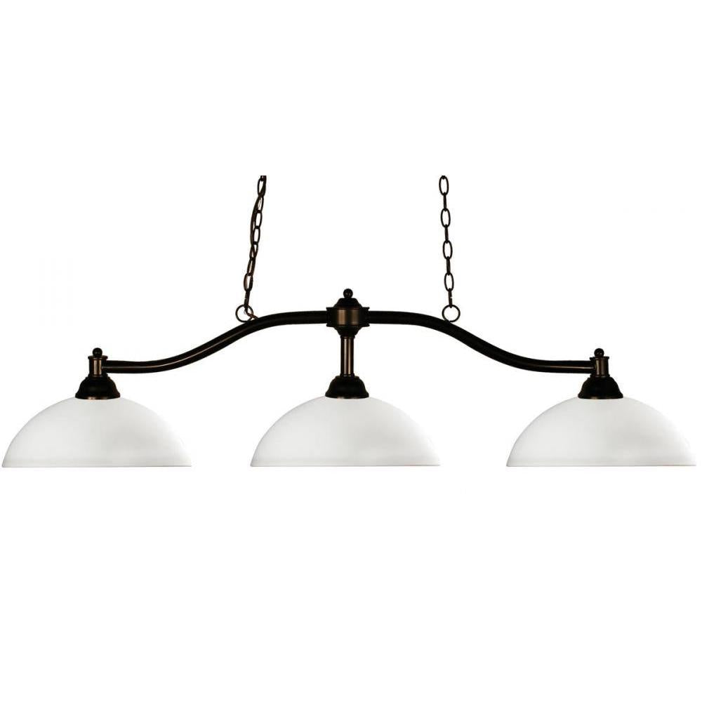 3 Light Billiard Table Light -Matte Opal