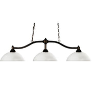 3 Light Billiard Table Light -Matte Opal