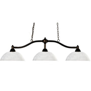 3 Light Billiard Table Light -White Linen