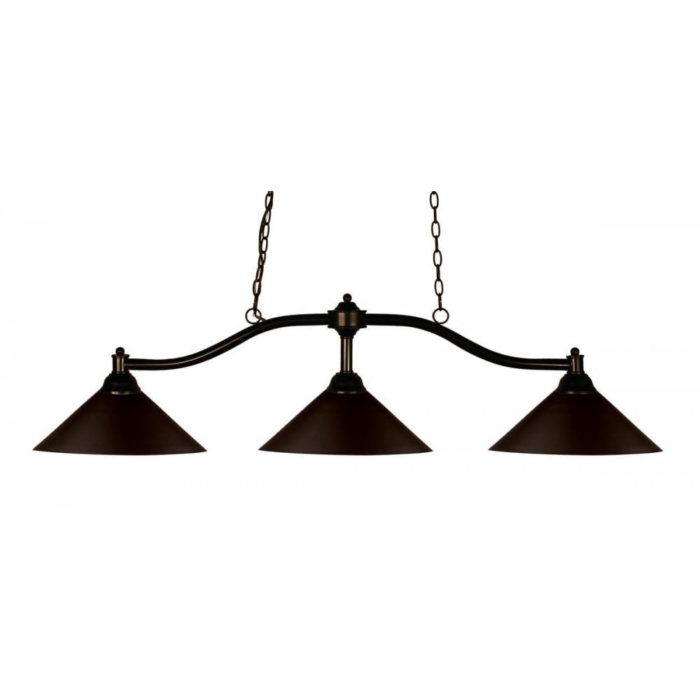 3 Light Billiard Table Light -Bronze