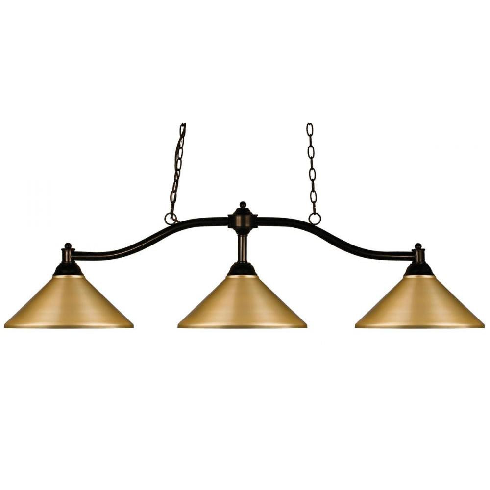 3 Light Billiard Table Light -Satin Gold
