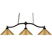 3 Light Billiard Table Light -Satin Gold
