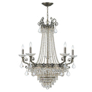 Crystorama Majestic 1486-HB-CL-MWP – 33 Inch – 11 Light – Chandelier – Historic Brass – Dry Rated