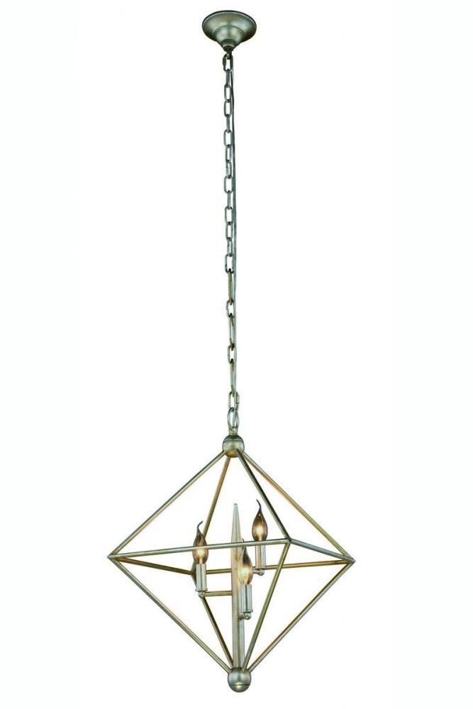 Elegant Lighting NORA 1495D22SL Pendant Transitional - Vintage Silver Leaf