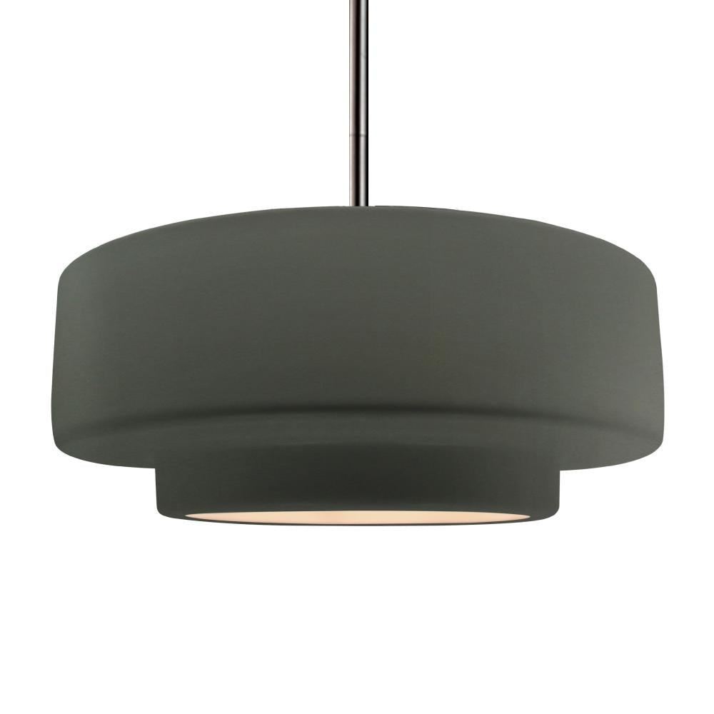 Justice Design Group RADIANCE CER-6545-PWGN-NCKL-RIGID-LED1-700 Pendant - Pewter Green