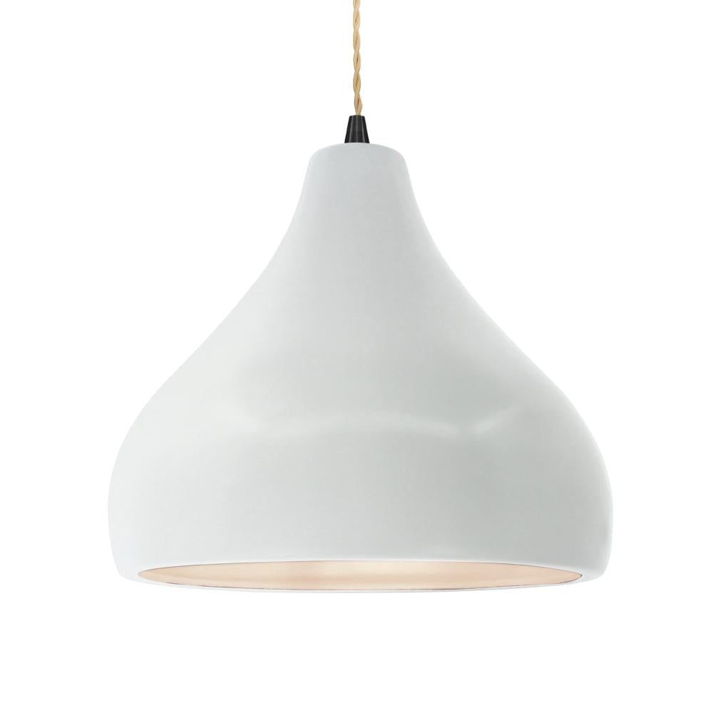 Justice Design Group RADIANCE CER-6565-WTWT-MBLK-BEIG-TWST-LED1-700 Pendant - Gloss White