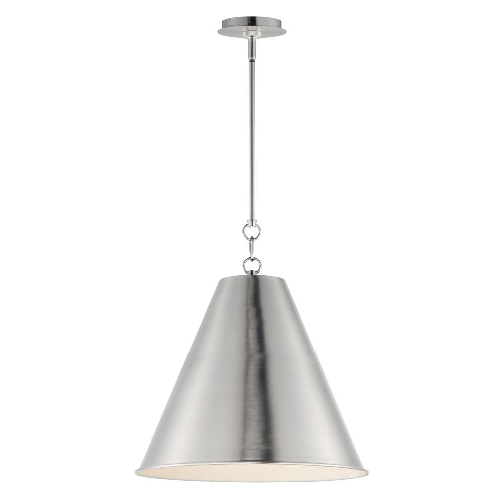 Veritas 18 Inch Semi Flush Mount Light – Satin Nickel