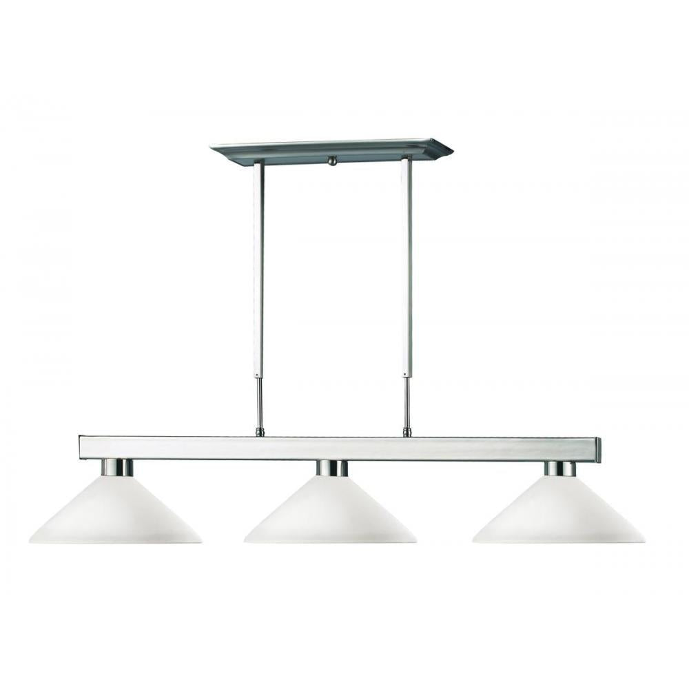 3 Light Billiard Table Light -Matte Opal