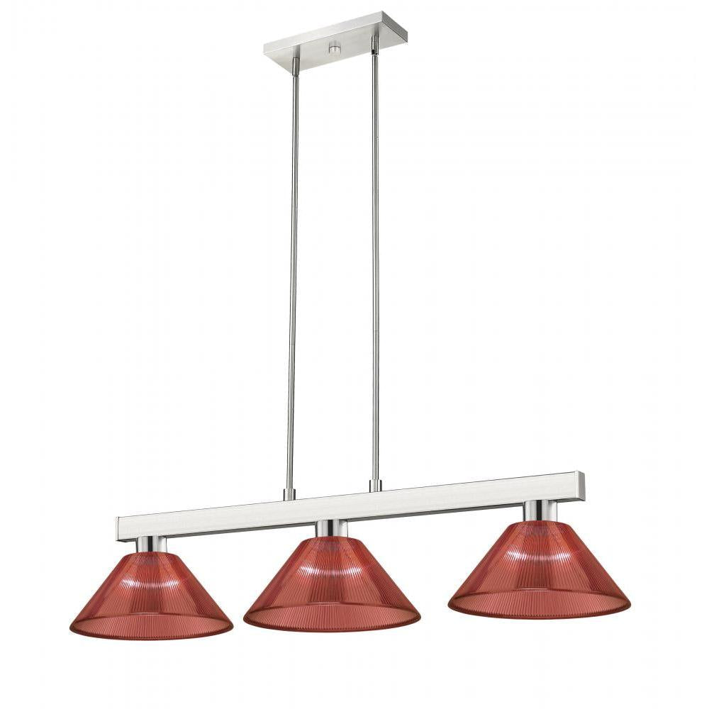 3 Light Billiard Table Light -Burgundy