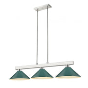 3 Light Billiard Table Light -Dark Green