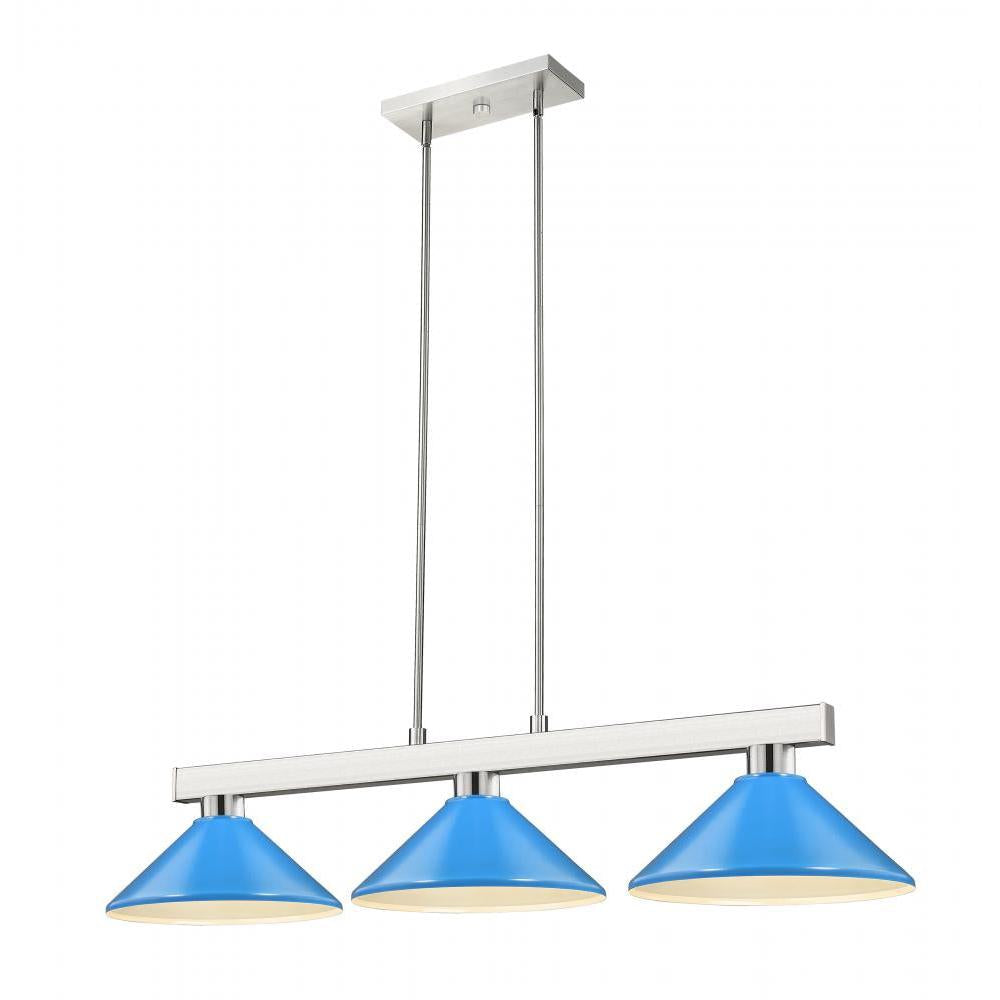 3 Light Billiard Table Light -Electric Blue