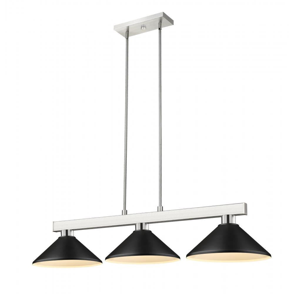 3 Light Billiard Table Light -Matte Black