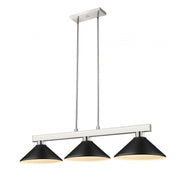 3 Light Billiard Table Light -Matte Black